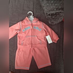 NWT Adorable Pink Hoodie and Pants Set